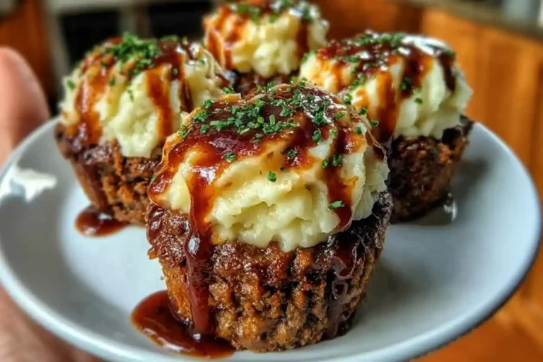 Smoky Bourbon BBQ Meatloaf Cupcakes with Mashed Potato Frosting