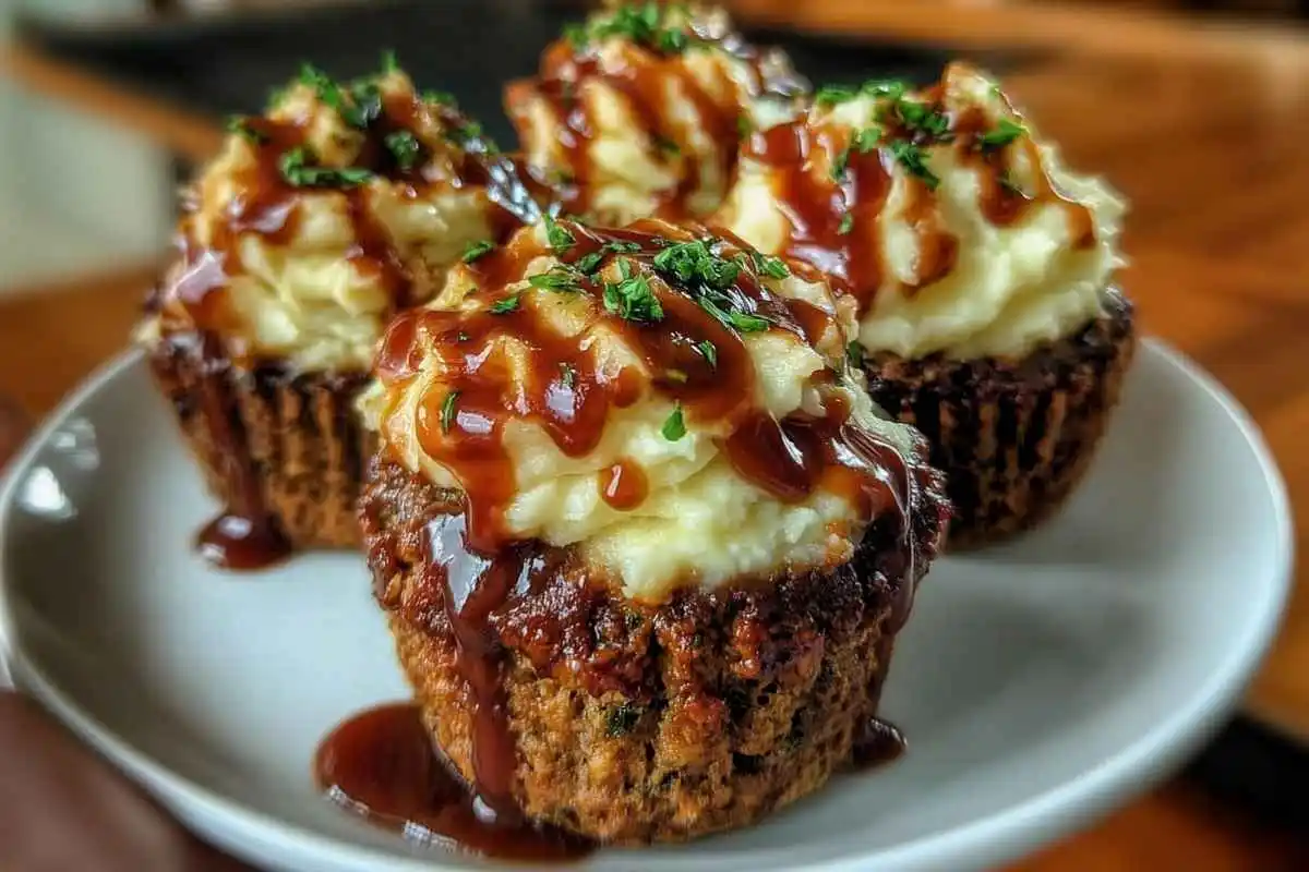 Smoky Bourbon BBQ Meatloaf Cupcakes with Mashed Potato Frosting