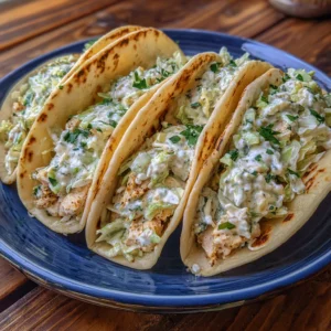 Smash Chicken Tacos with Cottage Cheese Dill Pickle Slaw