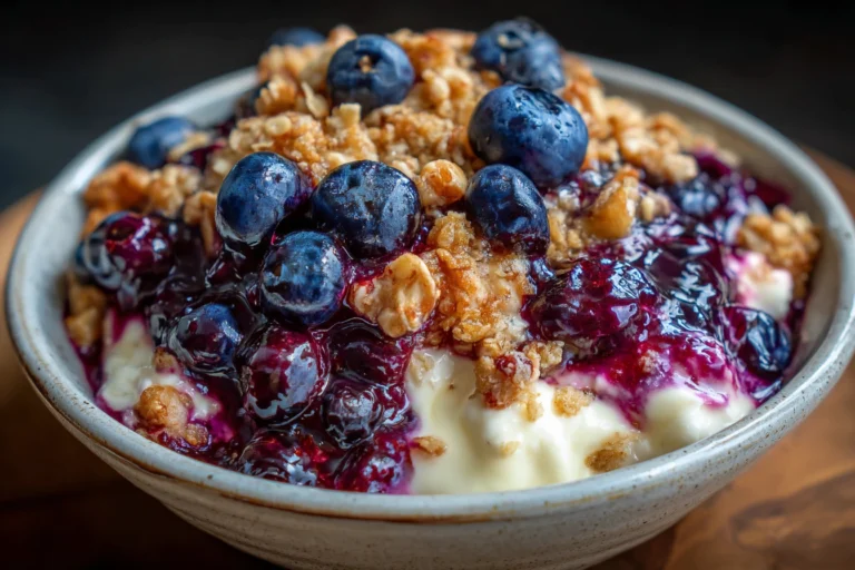 Cottage Cheese & Blueberry Oat Crumble – Sweet & Protein-Rich