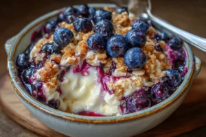 Cottage Cheese & Blueberry Oat Crumble – Sweet & Protein-Rich