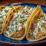 Smash Chicken Tacos with Cottage Cheese Dill Pickle Slaw