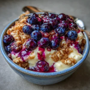 Cottage Cheese & Blueberry Oat Crumble – Sweet & Protein-Rich