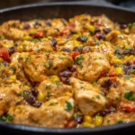 One-Pot Southwest Chicken & Black Bean Cottage Cheese Skillet