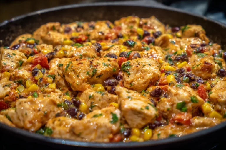 One-Pot Southwest Chicken & Black Bean Cottage Cheese Skillet