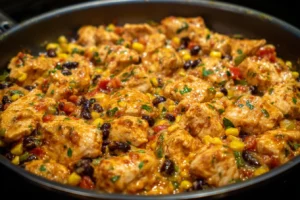 One-Pot Southwest Chicken & Black Bean Cottage Cheese Skillet