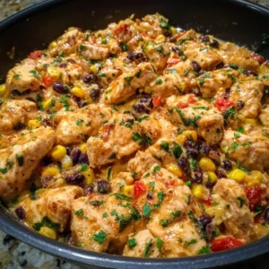 One-Pot Southwest Chicken & Black Bean Cottage Cheese Skillet