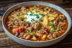 Hearty 7 Can Taco Soup – The Ultimate Dump-and-Simmer Dinner