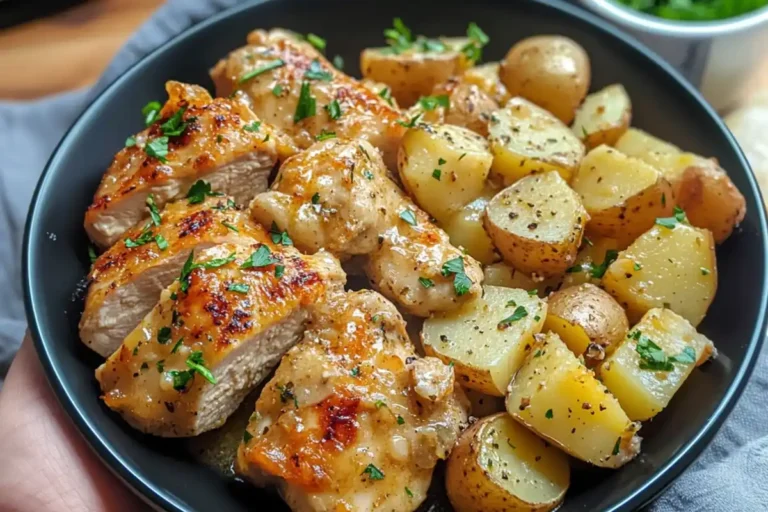 Garlic Parmesan Crockpot Chicken and Potatoes