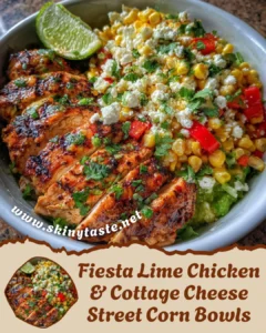 Fiesta Lime Chicken & Cottage Cheese Street Corn Bowls – Fresh Summer Energy