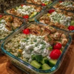 Meal Prep Greek Chicken & Veggie Bowls with Cottage Cheese Tzatziki