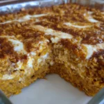 Pumpkin Oatmeal Bake with Cottage Cheese Swirl