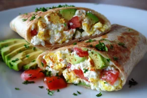 Zesty Cottage Cheese and Avocado Breakfast Burrito Bliss