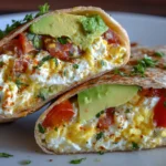 Zesty Cottage Cheese and Avocado Breakfast Burrito Bliss