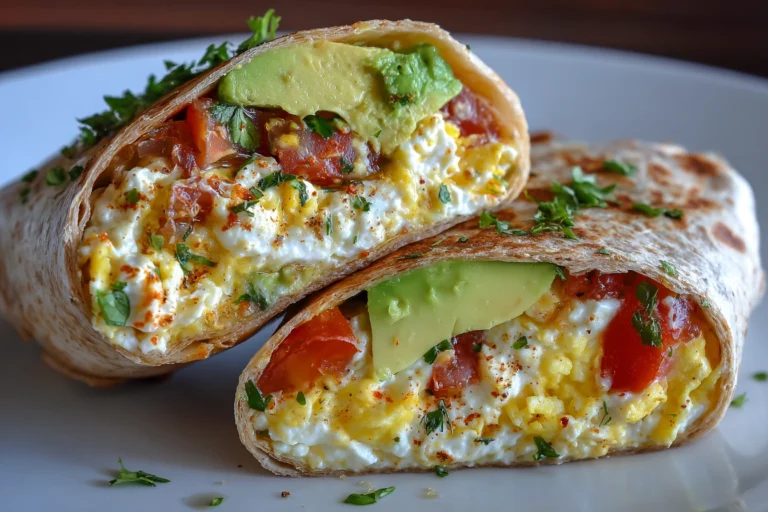 Zesty Cottage Cheese and Avocado Breakfast Burrito Bliss