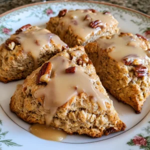 Pro Tips for Perfect Apple Cider Oat Scones Keep ingredients cold. Cold butter (or coconut oil) ensures the scones bake up tender with flaky layers. If your kitchen is warm, chill your flour in the fridge for 10 minutes before starting. Don’t overmix. Stir until the dough just comes together. Overworking will lead to tough, dense scones. Use a sharp knife. Clean cuts help the scones rise better during baking. Glaze while warm. The maple cottage glaze sets beautifully when spread over slightly warm scones. Make ahead. You can freeze unbaked wedges of dough and bake straight from frozen—just add 2–3 minutes to the bake time. Delicious Variations These scones are endlessly adaptable. Here are some creative spins: Cranberry Orange Oat Scones – Swap the apple cider for orange juice, and add dried cranberries. Finish with an orange zest glaze. Pumpkin Spice Scones – Replace half the cottage cheese with pumpkin purée and add pumpkin pie spice. Perfect for fall. Savory Cheddar Herb Scones – Skip the glaze and apple. Add shredded cheddar, chopped chives, and a sprinkle of black pepper. Chocolate Chip Pecan Scones – Mix in dark chocolate chunks instead of diced apple for a sweeter version. Gluten-Free Scones – Substitute the all-purpose flour with a 1:1 gluten-free blend. Keep the oat flour for structure and flavor. Serving Suggestions Morning coffee companion. These scones pair beautifully with a latte, cappuccino, or simple drip coffee. Afternoon tea treat. Serve alongside a pot of Earl Grey or spiced chai for a cozy tea break. Holiday brunch centerpiece. Arrange them on a festive platter with fresh fruit and yogurt for a crowd-pleasing spread. Dessert twist. Warm them slightly and top with a scoop of vanilla ice cream for a rustic dessert. On-the-go snack. Wrap individually and take along for a protein-rich afternoon pick-me-up. Storage & Reheating Room temperature: Store cooled scones in an airtight container for up to 2 days. Refrigerator: Keep in the fridge for up to 5 days. The glaze may firm up, but reheating softens it. Freezer: Wrap unglazed scones tightly in plastic wrap and freeze for up to 2 months. Thaw overnight in the fridge before reheating. Reheating: Warm in a 300°F oven or toaster oven for 5–7 minutes. For a quicker option, microwave in 10-second bursts until warmed through. Health Benefits of This Recipe This isn’t your average scone—these have a few nutritious upgrades that make them more satisfying: Protein boost. Thanks to cottage cheese, each scone delivers 9 grams of protein. Whole grain goodness. Oat flour provides fiber and adds a rustic flavor. Less sugar. Naturally sweet apple cider and maple syrup replace refined sugar. Balanced macros. With a blend of protein, fat, and carbs, these scones won’t leave you crashing mid-morning. FAQs 1. Can I make these scones without nuts? Absolutely. Simply leave out the pecans, or swap with seeds like sunflower or pumpkin for crunch. 2. What’s the best way to dice the apple? Cut it into small, uniform cubes (about ¼ inch) so the fruit softens evenly during baking. 3. Can I use powdered sugar for the glaze instead of cottage cheese? Yes, if you prefer a traditional glaze. Mix ½ cup powdered sugar with 1–2 tablespoons of milk or maple syrup until smooth. 4. What if I don’t have oat flour? No problem—just pulse rolled oats in a blender or food processor until fine. Measure after blending for accuracy. 5. Can I make them vegan? Yes! Use coconut oil instead of butter, plant-based yogurt instead of cottage cheese, and a flax egg (1 tbsp ground flax + 3 tbsp water) if you want extra binding. Final Thoughts These Apple Cider Oat Scones with Maple Cottage Glaze are the kind of recipe that makes a house feel like home. They’re fragrant, rustic, and filled with cozy fall flavors—yet light and nourishing enough for everyday breakfasts. Whether you enjoy them fresh from the oven with coffee, tucked into a brunch spread, or reheated on a busy weekday morning, they’re bound to become a go-to bake in your kitchen. Apple Cider Oat Scones with Maple Cottage Glaze
