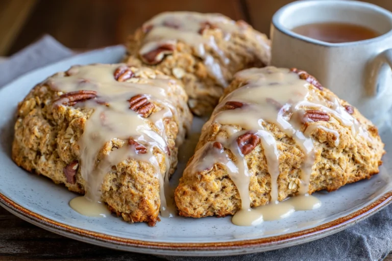Apple Cider Oat Scones with Maple Cottage Glaze