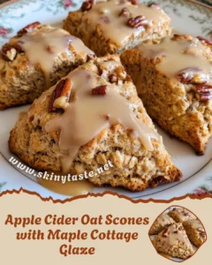 Apple Cider Oat Scones with Maple Cottage Glaze