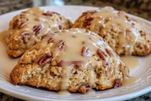 Apple Cider Oat Scones with Maple Cottage Glaze