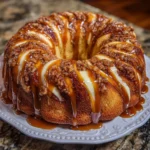 Caramel Cream Cheese Cinnamon Roll Pound Cake