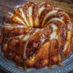 Caramel Cream Cheese Cinnamon Roll Pound Cake