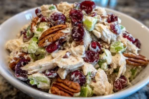 Cranberry Pecan Chicken Salad with Cottage Dressing