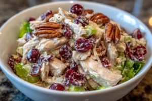 Cranberry Pecan Chicken Salad with Cottage Dressing