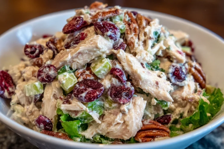 Cranberry Pecan Chicken Salad with Cottage Dressing
