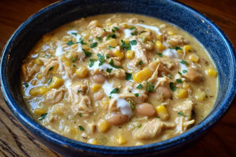 Creamy Pumpkin White Chicken Chili with Sweet Corn