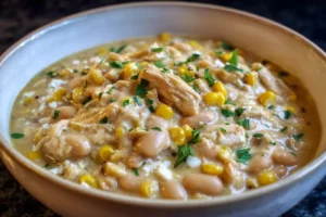 Creamy Pumpkin White Chicken Chili with Sweet Corn