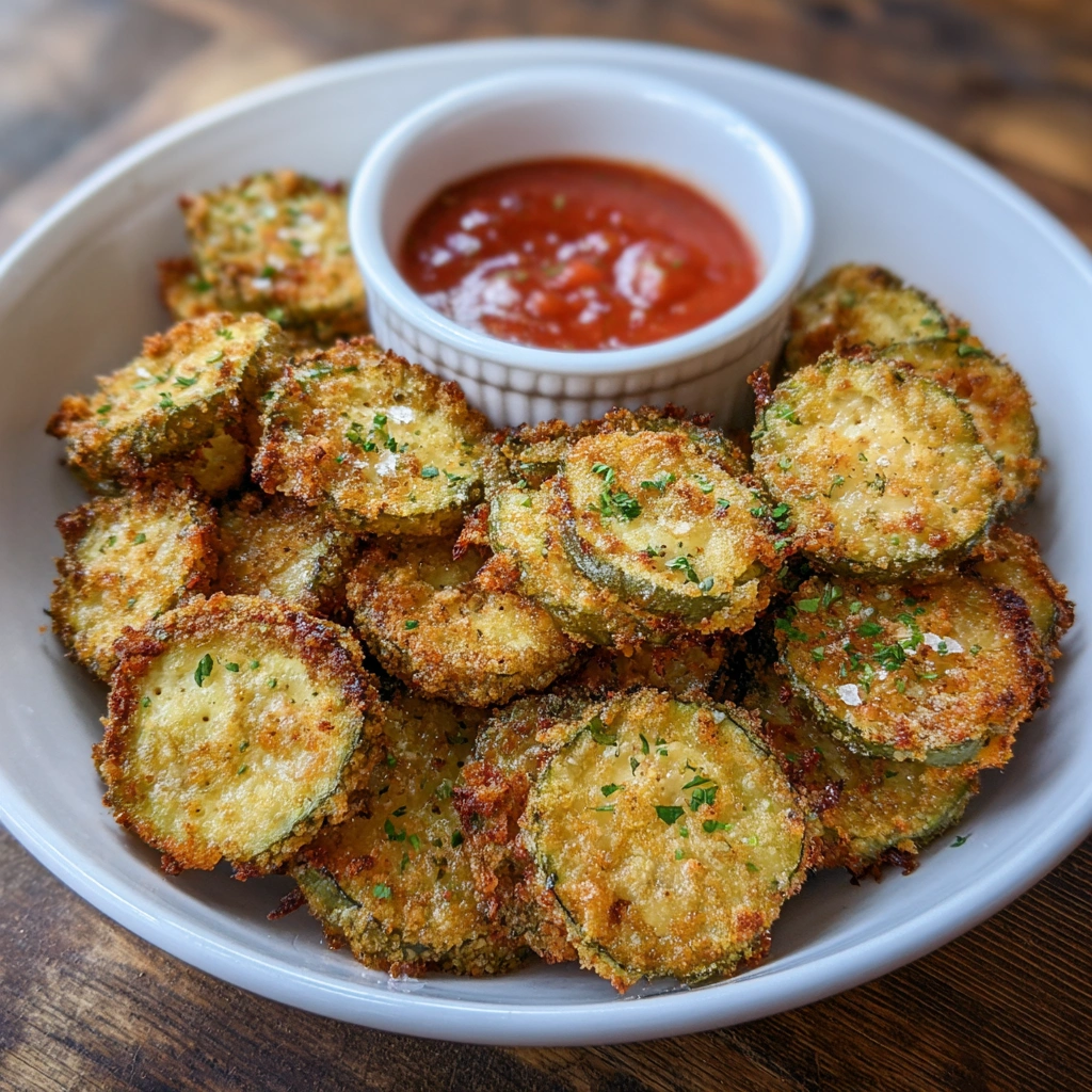Pickle slices coated and ready for air frying