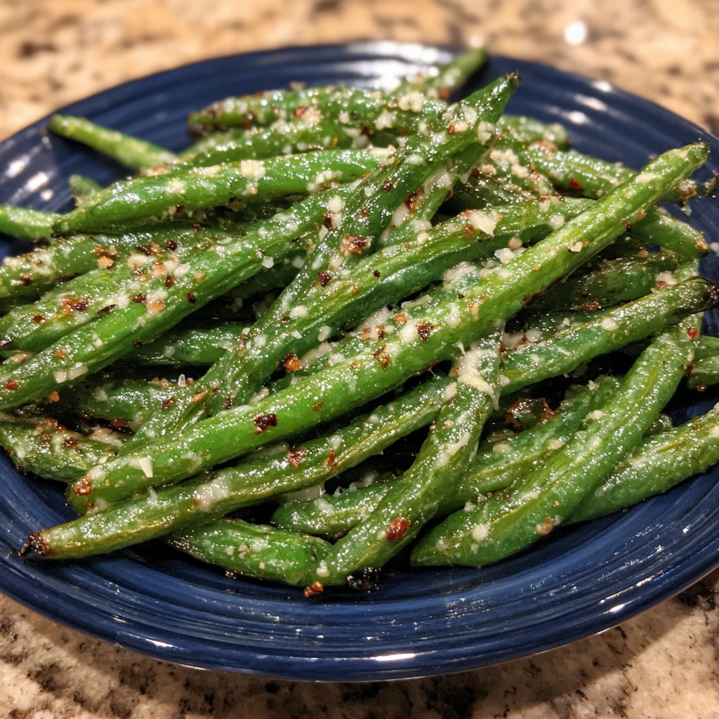 Air Fryer Parmesan Green Beans: Crispy Cheesy Epic 10min. 7 Close-up of crispy edges on green beans