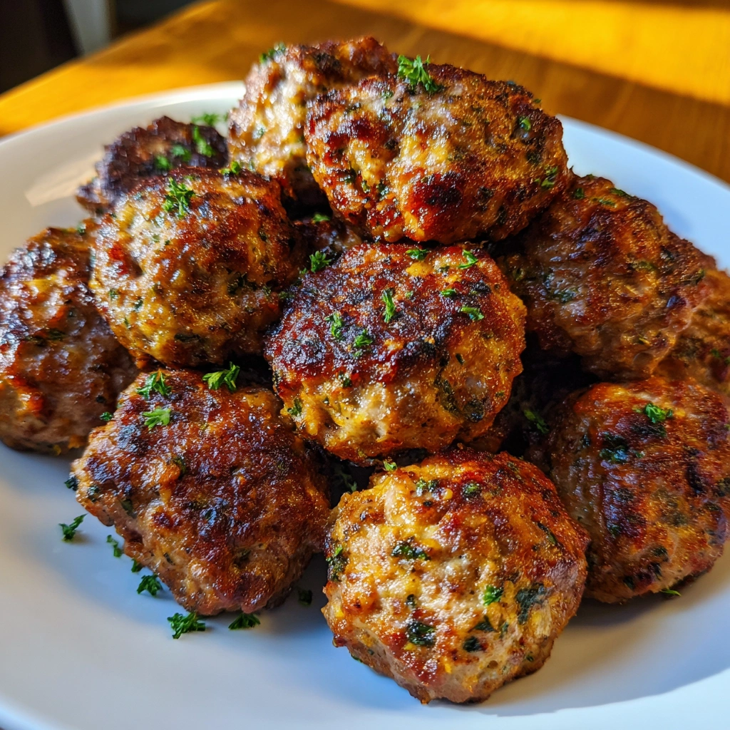 Meal-prep container with air fryer meatballs and salad