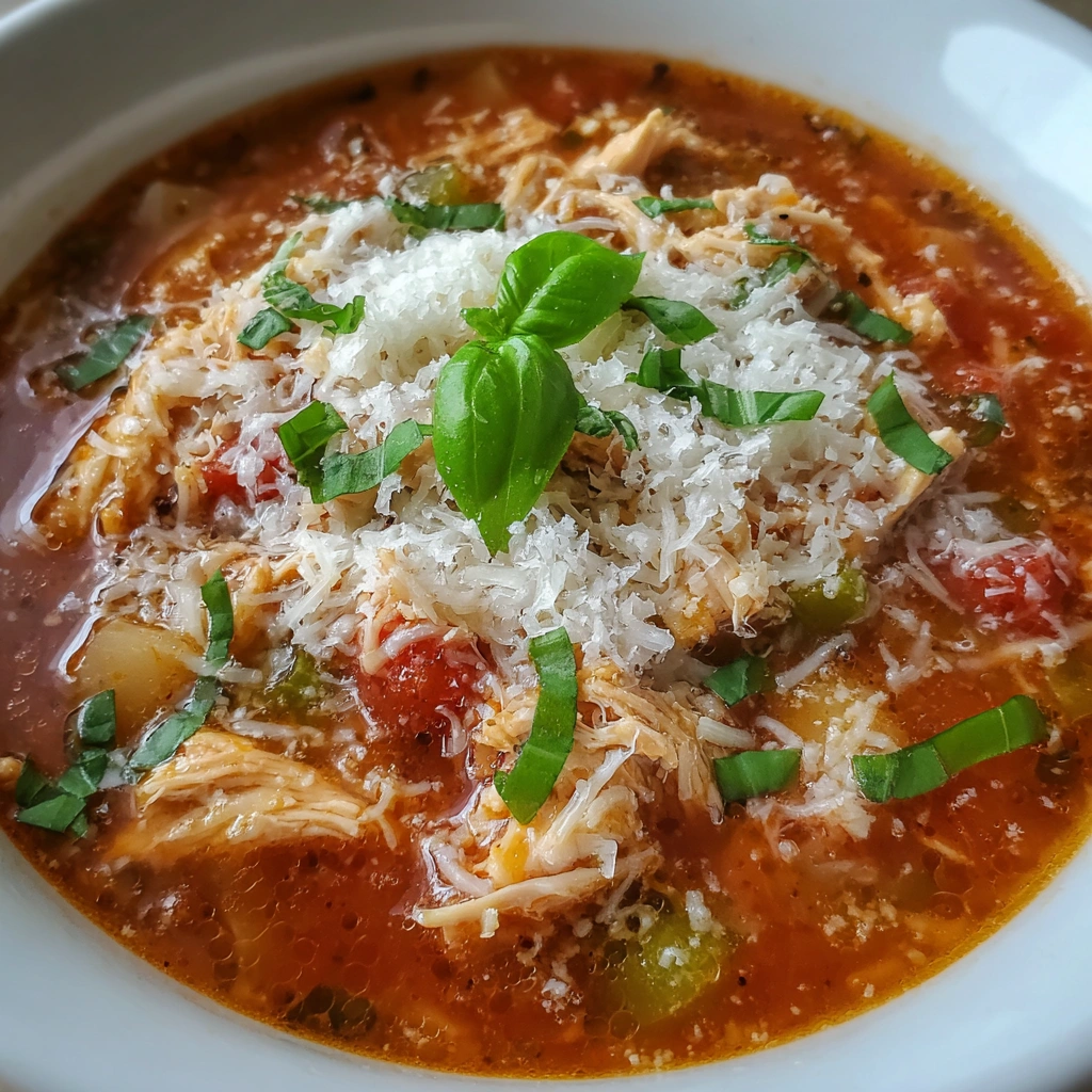 Easy Crockpot Chicken Parmesan Soup