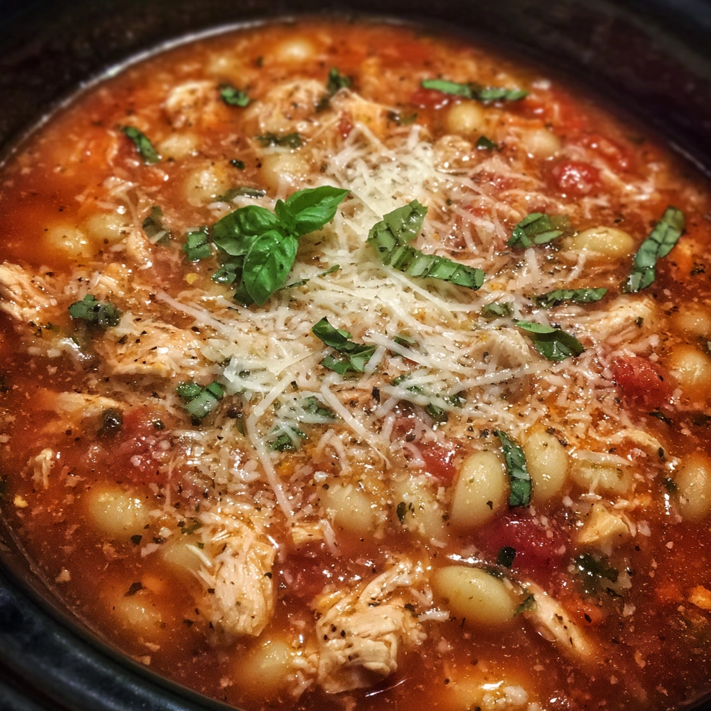 Easy Crockpot Chicken Parmesan Soup