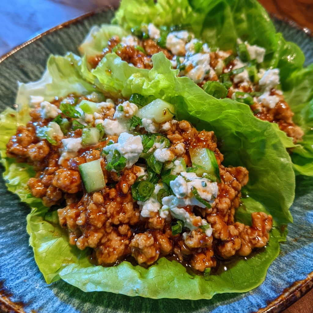 Hot Honey Garlic Turkey Lettuce Cups