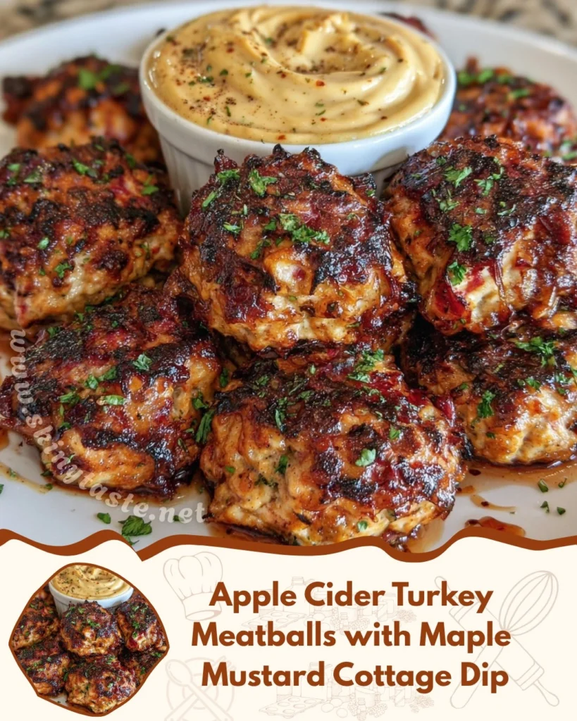 Apple Cider Turkey Meatballs with Maple Mustard Cottage Dip 7 Apple Cider Turkey Meatballs with Maple Mustard Cottage Dip