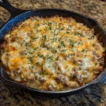 Cheesy Ground Beef and Potato Casserole One Pan Dinner!