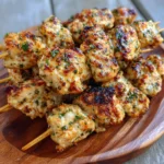 Crispy Air Fryer Garlic Parmesan Chicken Skewers