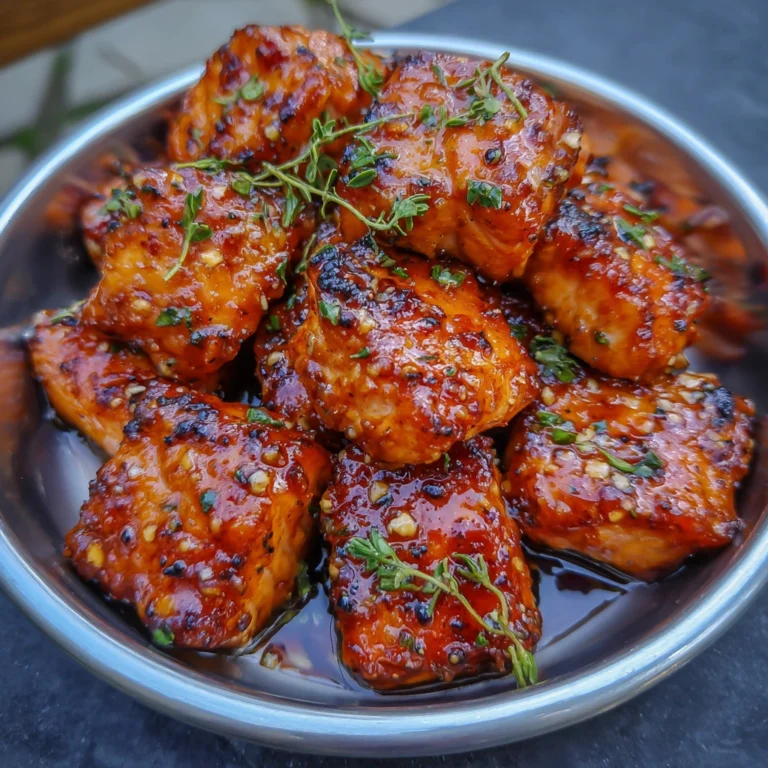 Crispy Air Fryer Honey Garlic Salmon Bites
