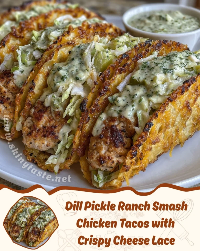 Dill Pickle Ranch Chicken Tacos with Crispy Cheese Lace 7 Dill Pickle Ranch Chicken Tacos with Crispy Cheese