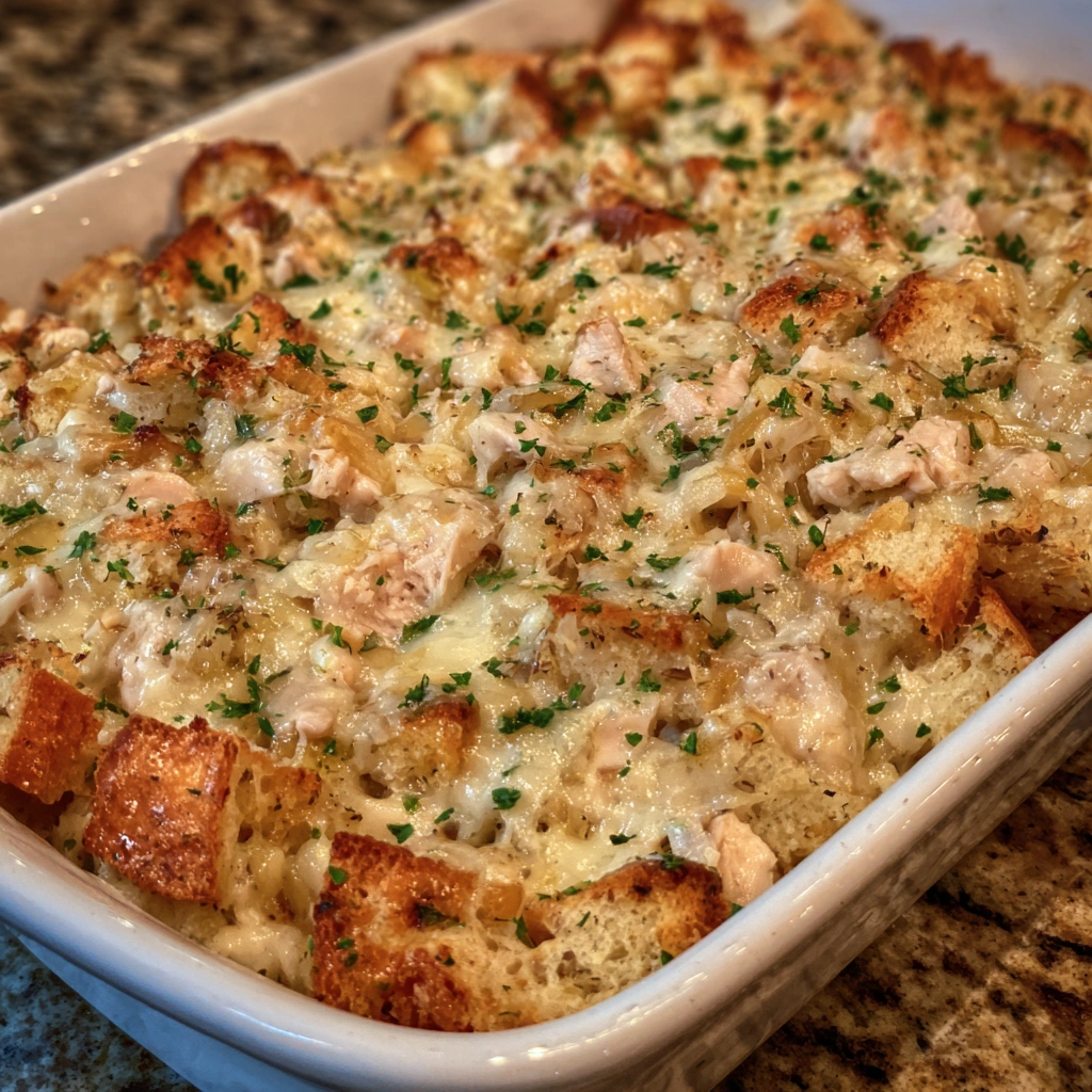 Easy Chicken and Stuffing Casserole