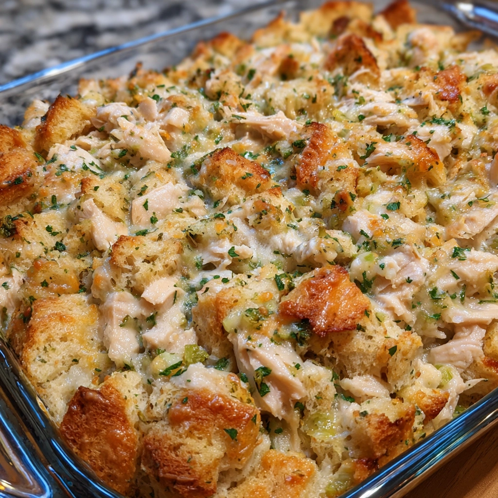 Easy Chicken and Stuffing Casserole