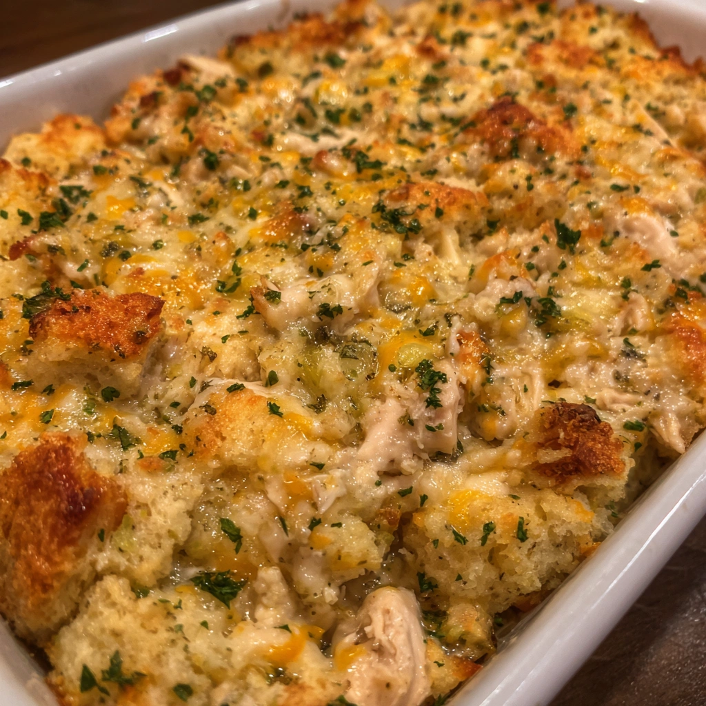 Easy Chicken and Stuffing Casserole