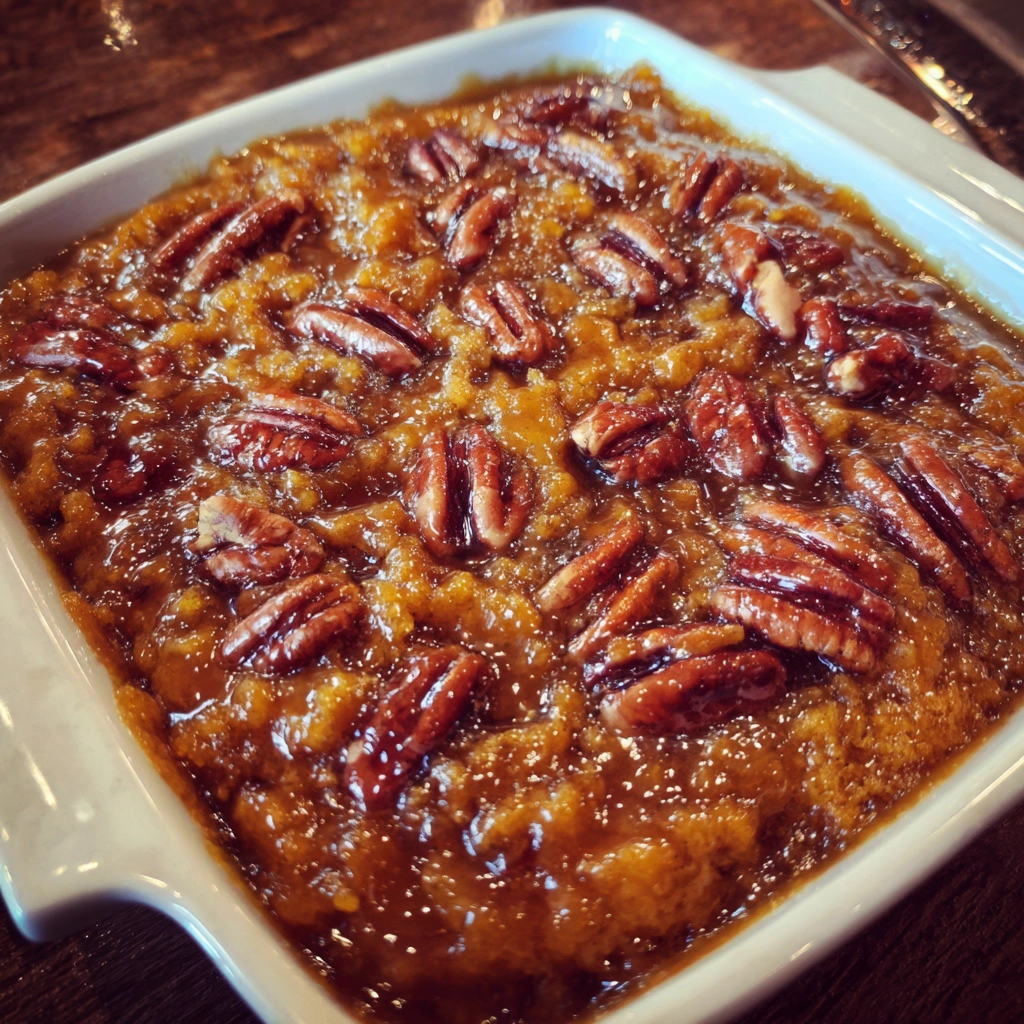 Homemade Pumpkin Pecan Cobbler