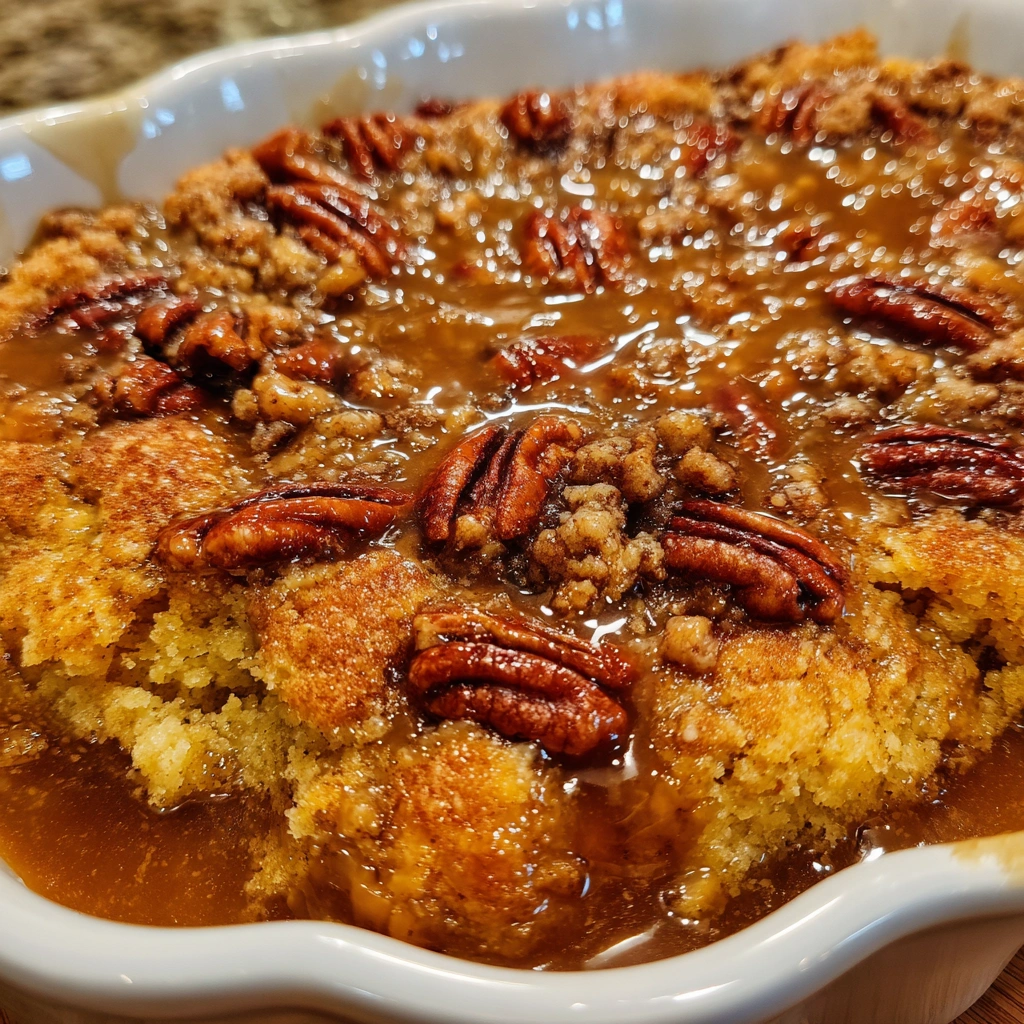 Homemade Pumpkin Pecan Cobbler