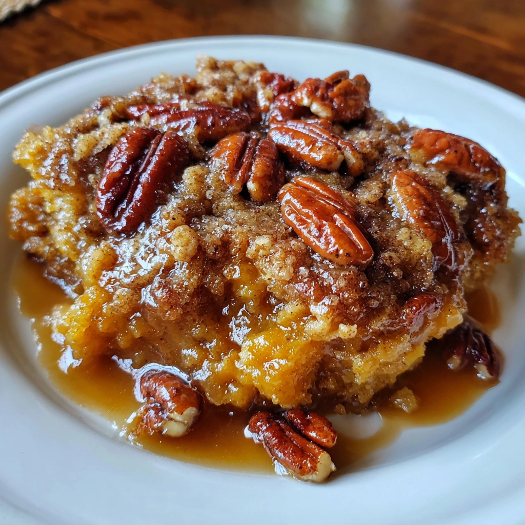 Homemade Pumpkin Pecan Cobbler