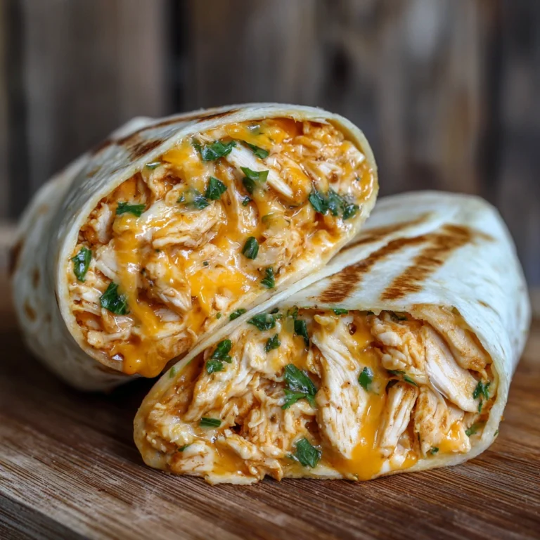 Melty Garlic Chicken Wraps with Cheese