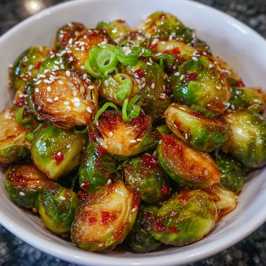 Sweet Chili Air Fryer Brussels Sprouts