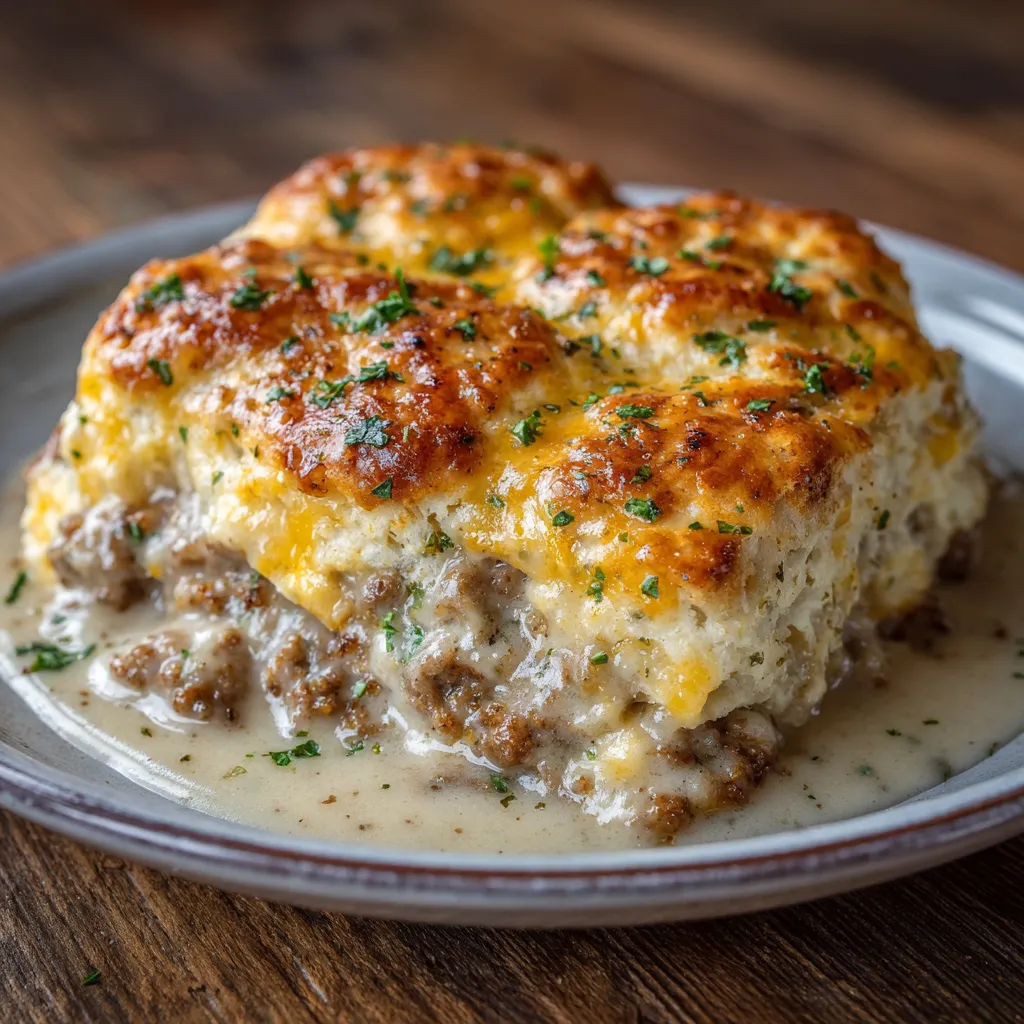 Biscuits and Gravy Casserole – Easy Cracker Barrel Copycat